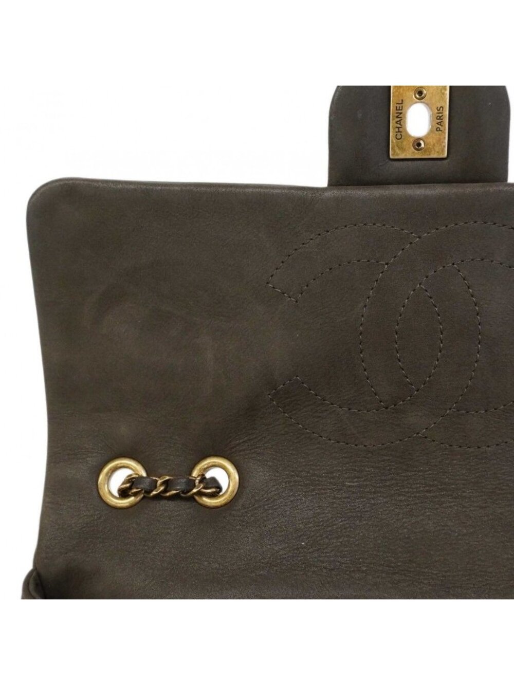 Chanel Shoulder Bag Quilted Lambskin Brown Gold - Picture 9 of 10